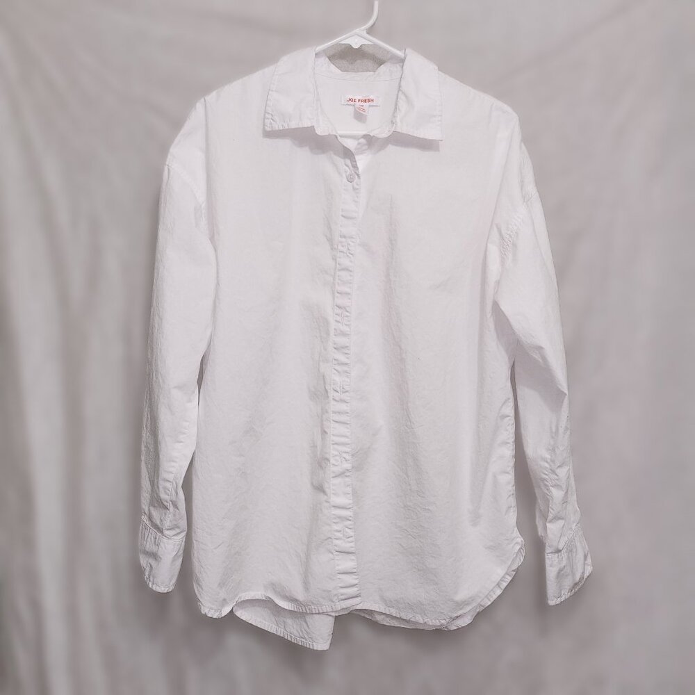 White Long Sleeve Button up Shirt for Women